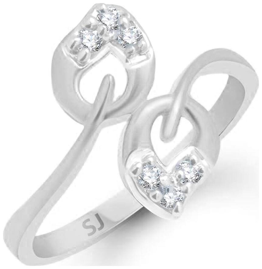 

Sukai Jewels Couple Leafy Rhodium Plated Alloy Brass Cubic Zirconia Finger Ring for Women Girls