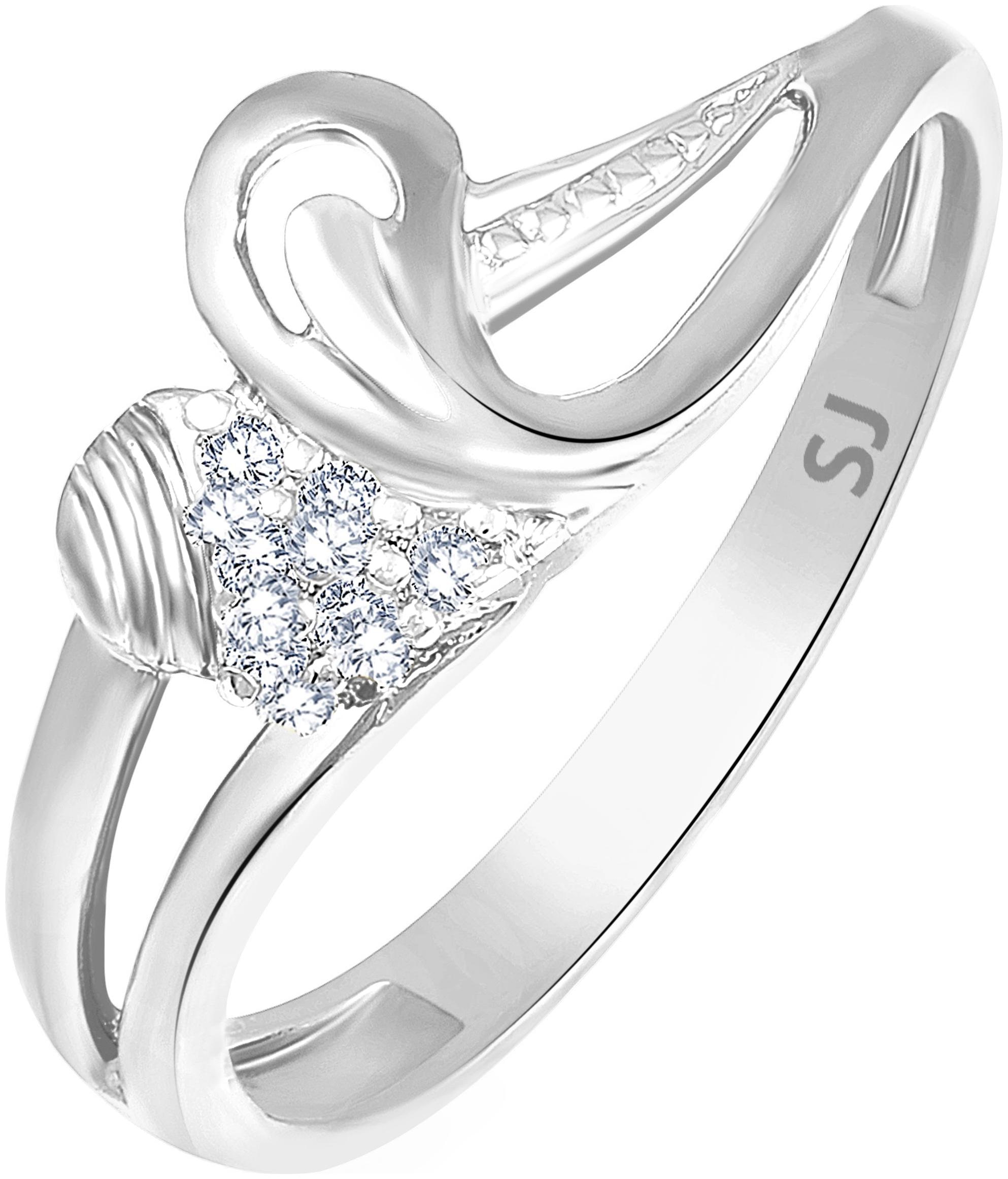 

Sukai Jewels Stylish Heart Solitaire Rhodium Plated Ring For Women and Girls