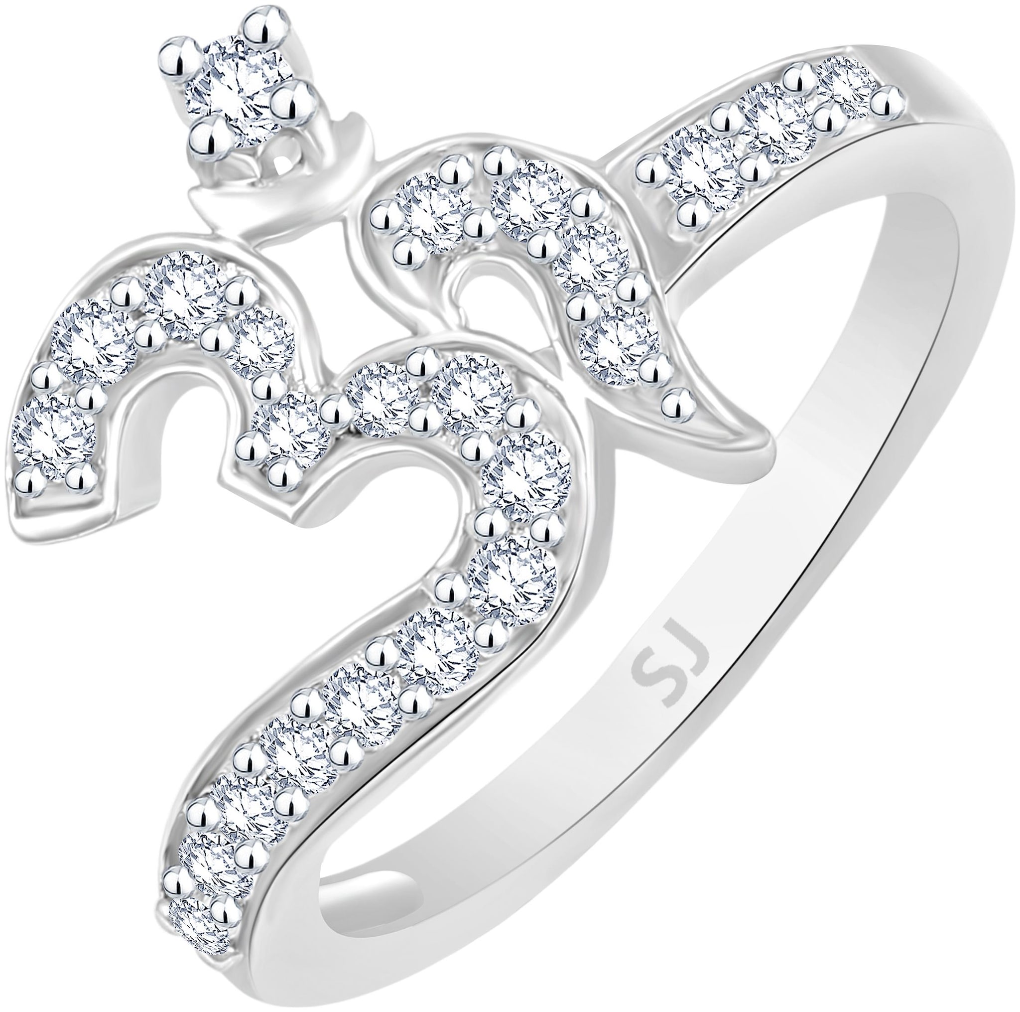 

Sukai Jewels Glittering Star Solitaire Rhodium Plated Brass Cubic Zirconia Finger Ring for Women Girls