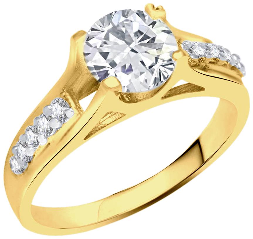 

Sukai Jewels Center Single Solitaire Gold Plated Alloy Brass Cubic Zirconia Finger Ring For Women Girls