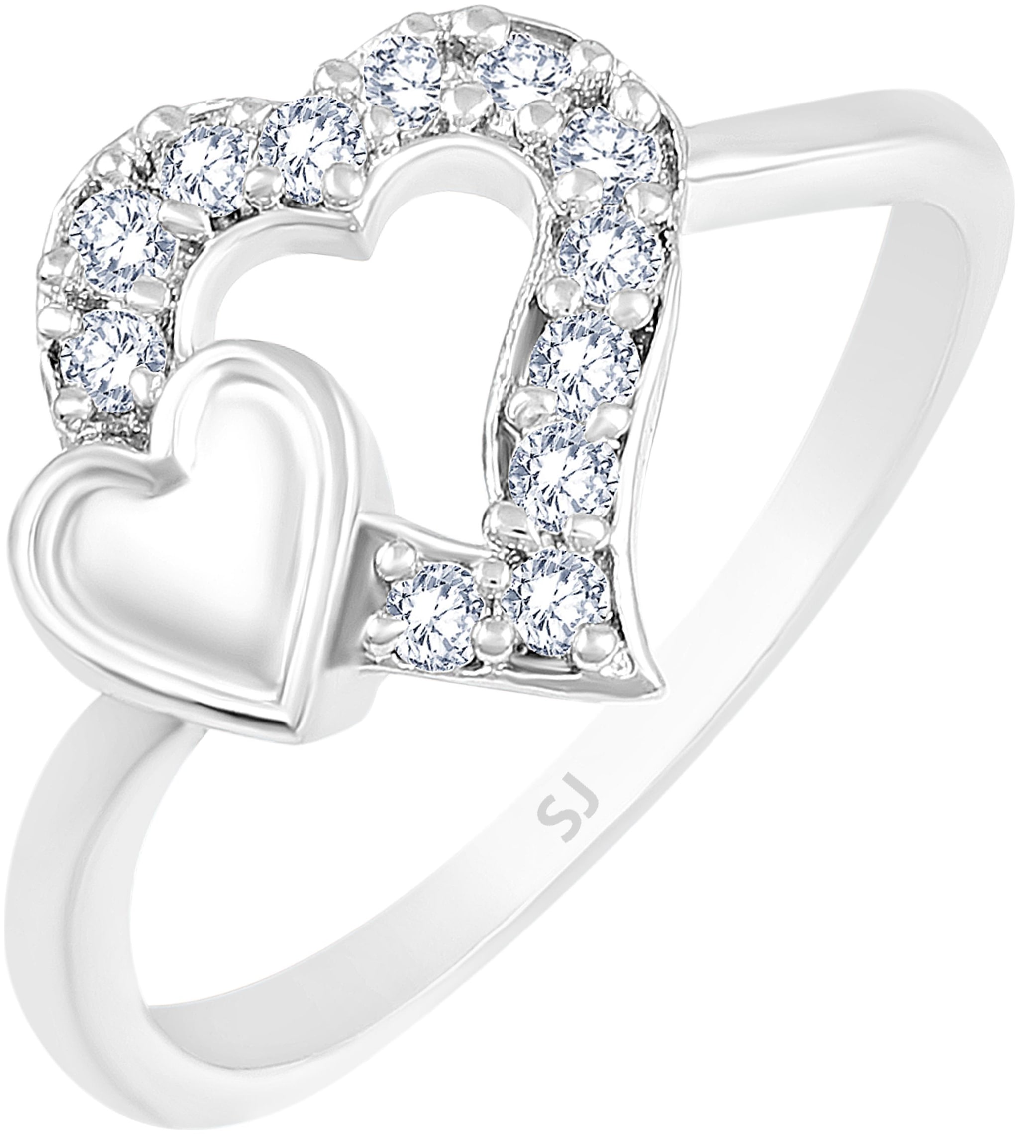 

Sukai Jewels Honeycomb Patter Rhodium Plated Brass Cubic Zirconia Finger Ring for Women Girls