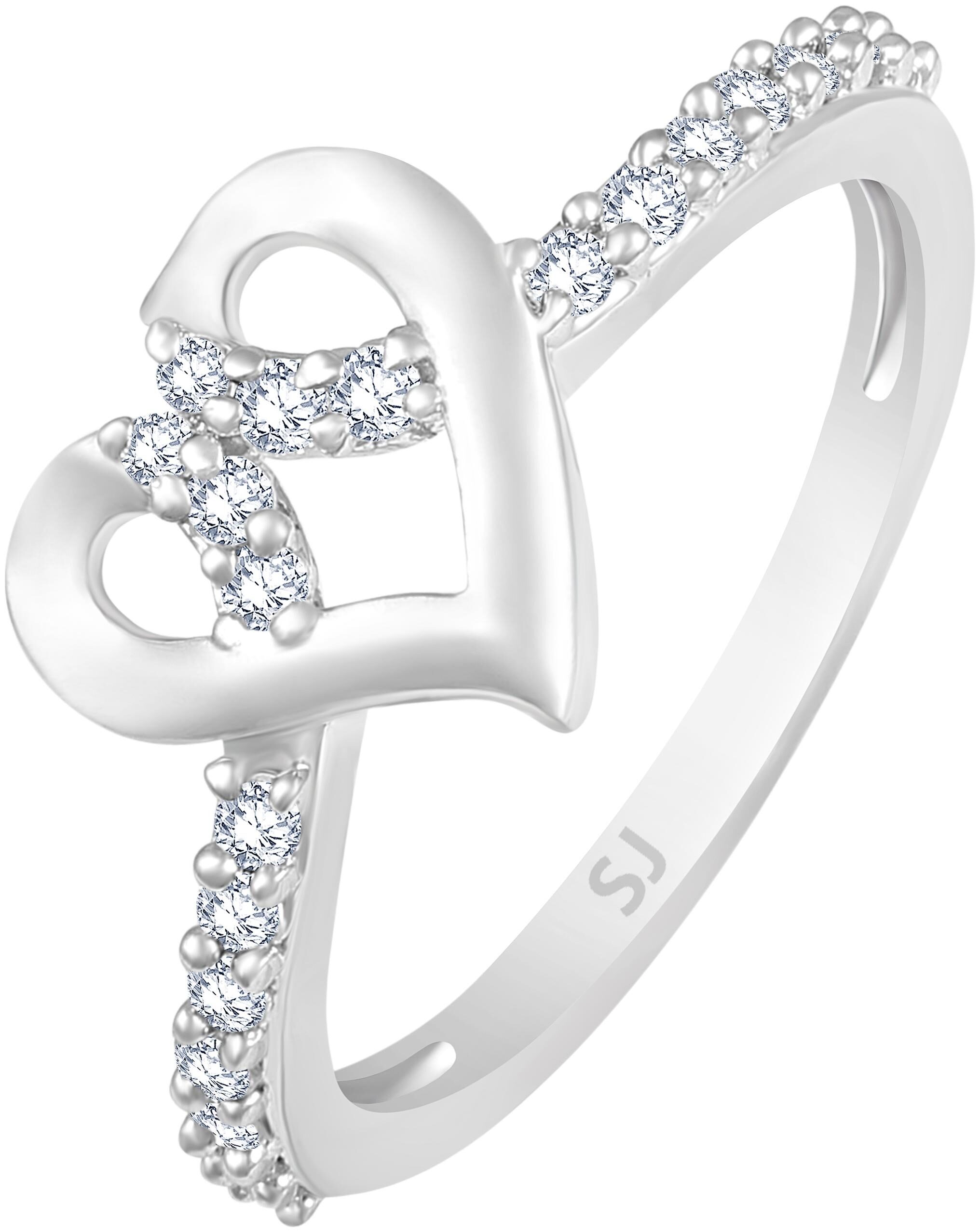

Sukai Jewels Antique Solitaire Heart Rhodium Plated Ring For Women and Girls