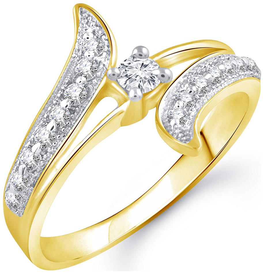 

Sukai Jewels Charm Gold Plated Alloy Brass Cubic Zirconia Finger Ring for Women Girls