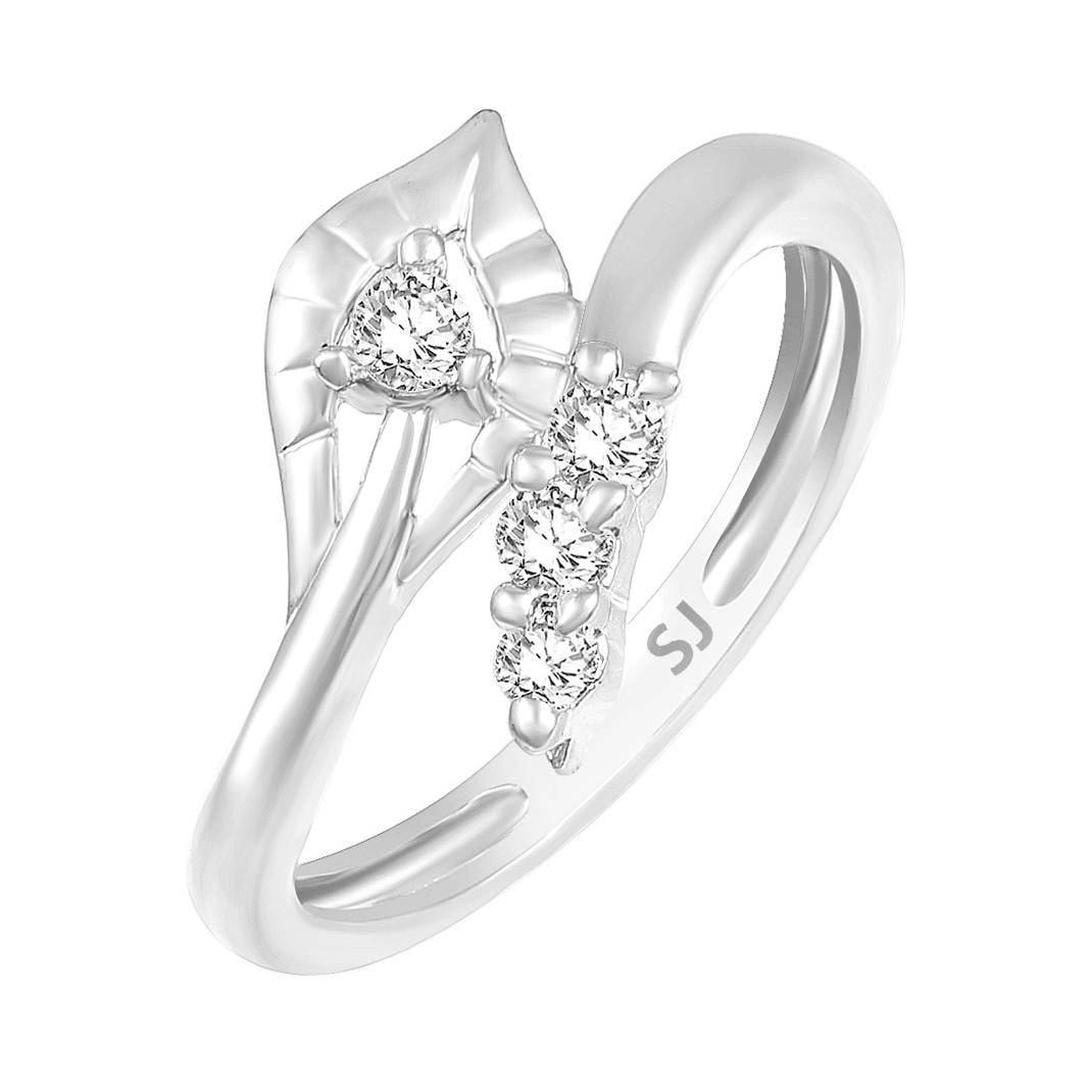 

Sukai Jewels Center Single Solitaire Rhodium Plated Brass Cubic Zirconia Finger Ring for Women Girls