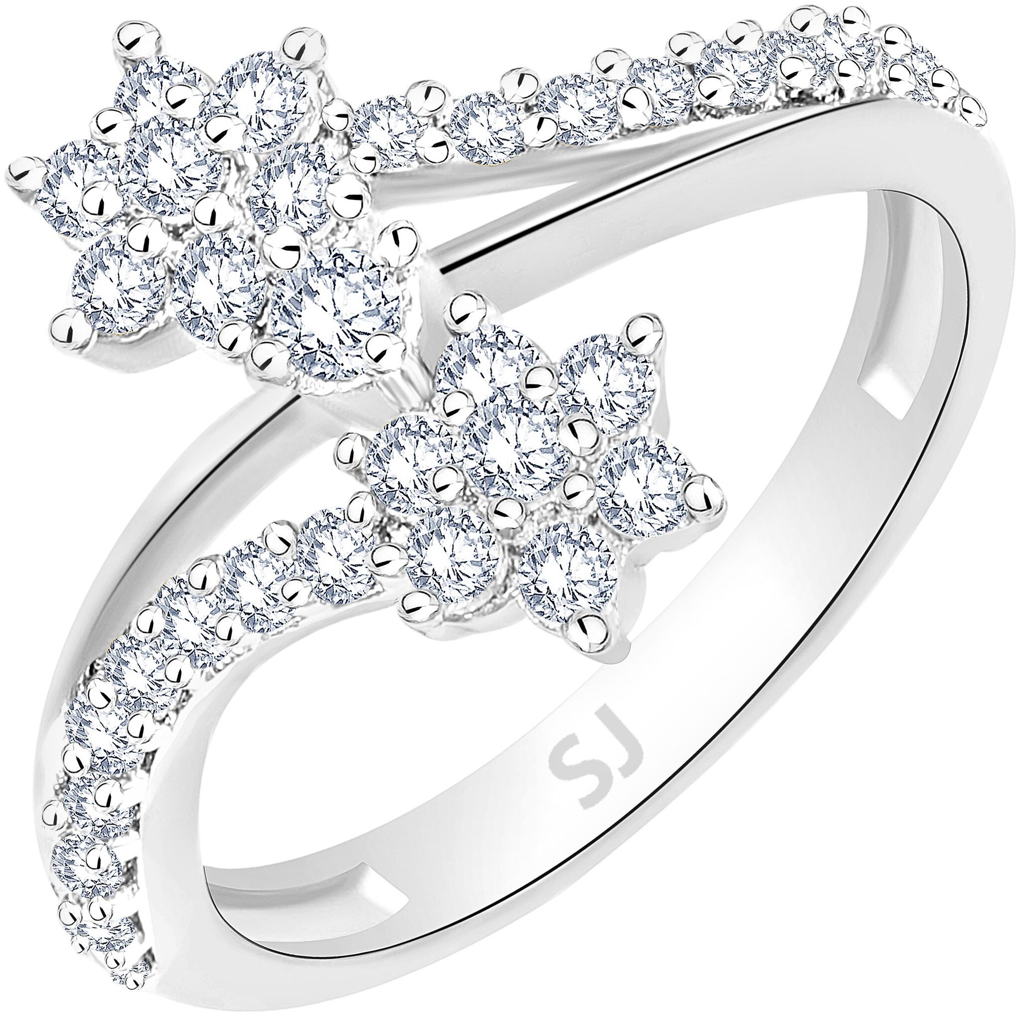 

Sukai Jewels Royal Look Rhodium Plated Ring For Women and Girls