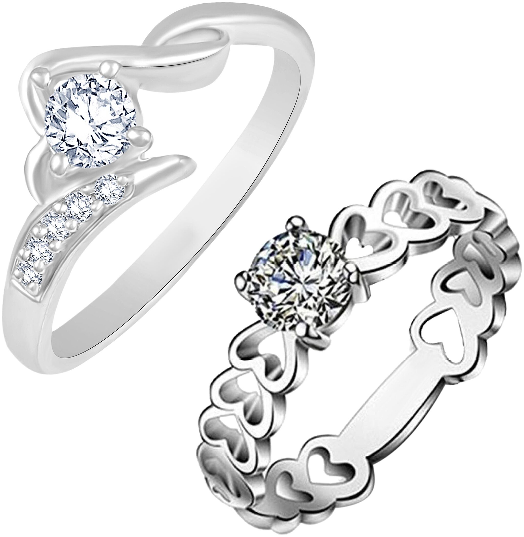 

Sukai Jewels Single Solitaire Combo Ring for Women and Girls
