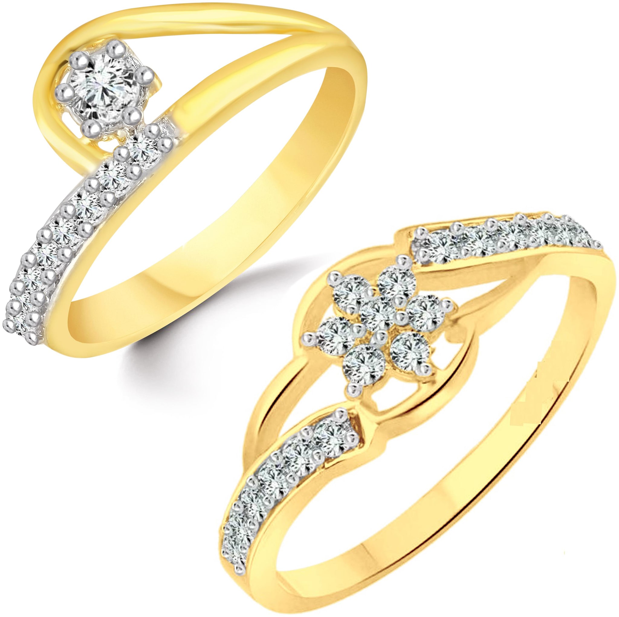 

Sukai Jewels Flower Solitaire Combo Ring for Women and Girls