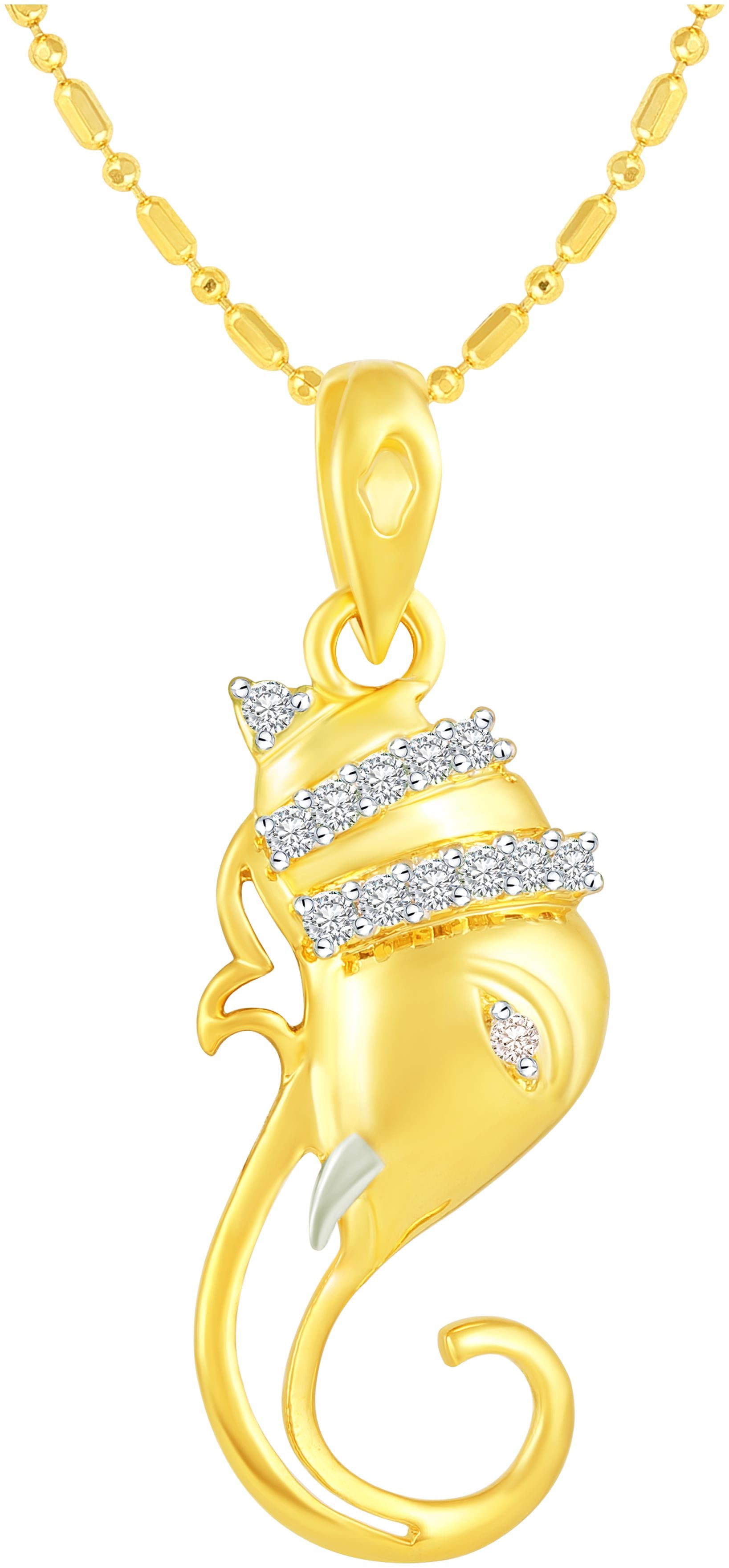 

Sukai Jewels Ekdantay Ganesh Gold Plated God Pendant For Women and Men