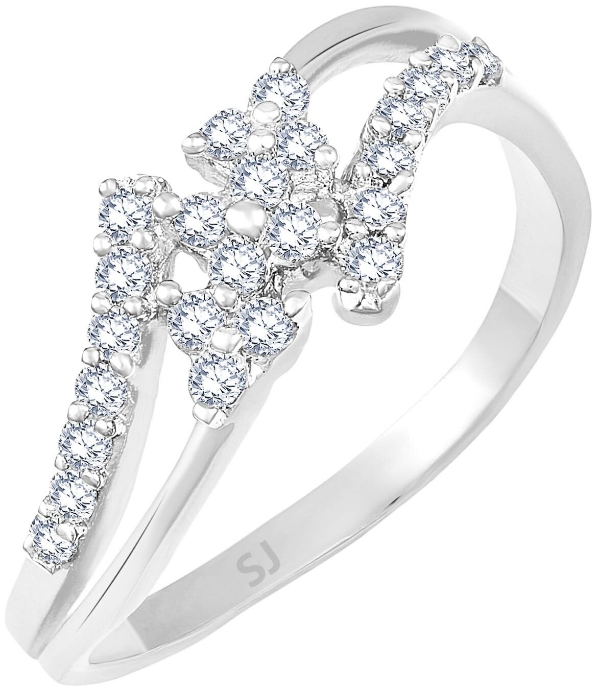 

Sukai Jewels Descent Heart Star Solitaire Rhodium Plated Brass Cubic Zirconia Finger Ring for Women Girls