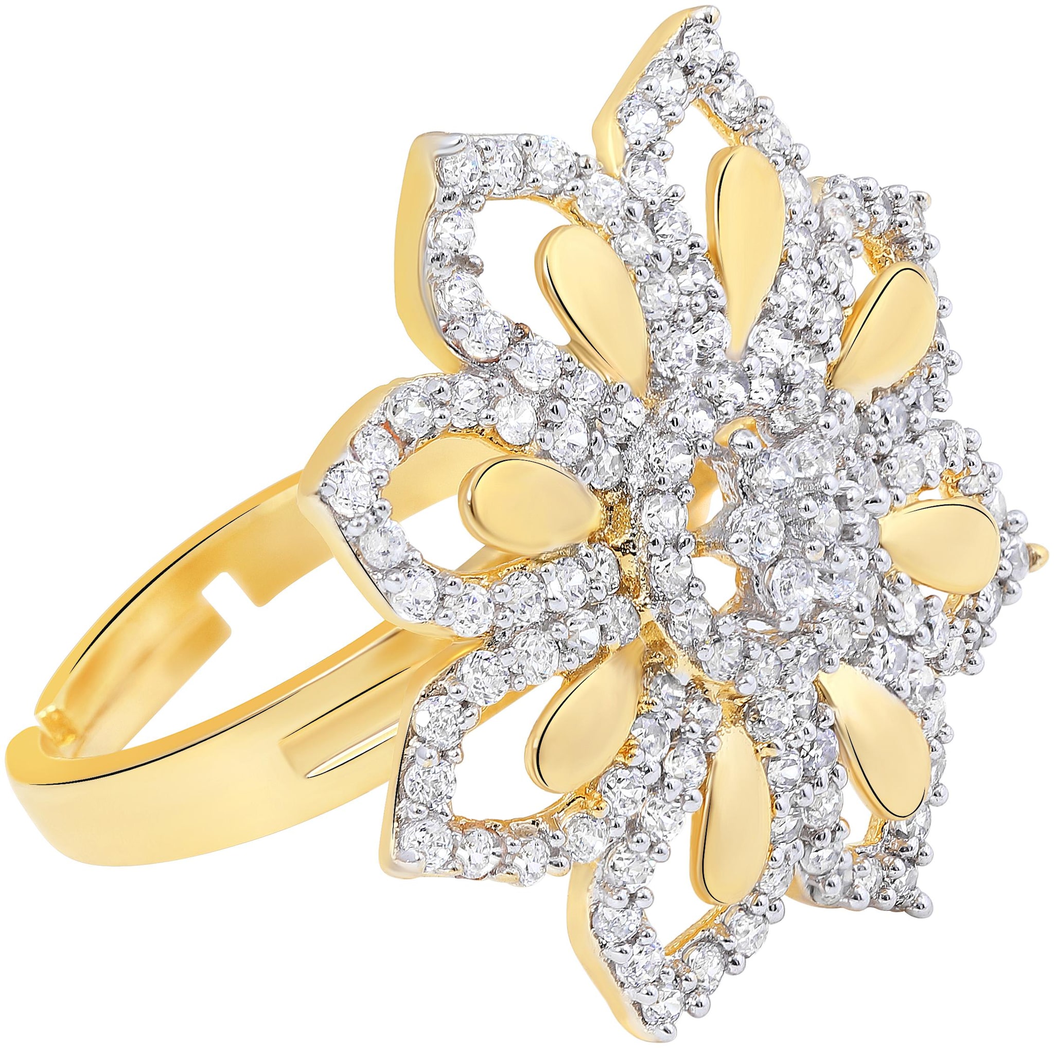 

SUKAI JEWELS Elegant Flower Design Coctail Adjustable Ring for Women