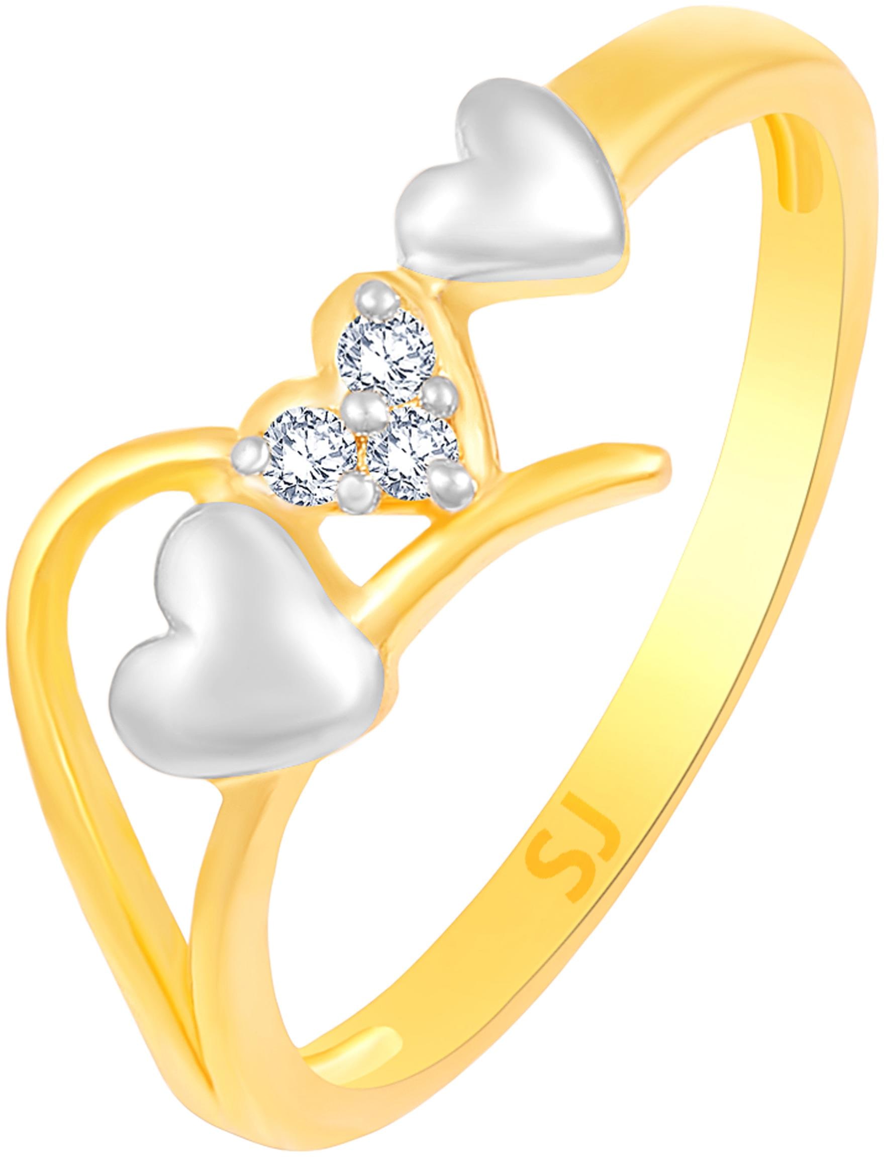 

Sukai Jewels Center Single Solitaire Gold Plated Brass Cubic Zirconia Finger Ring for Women Girls