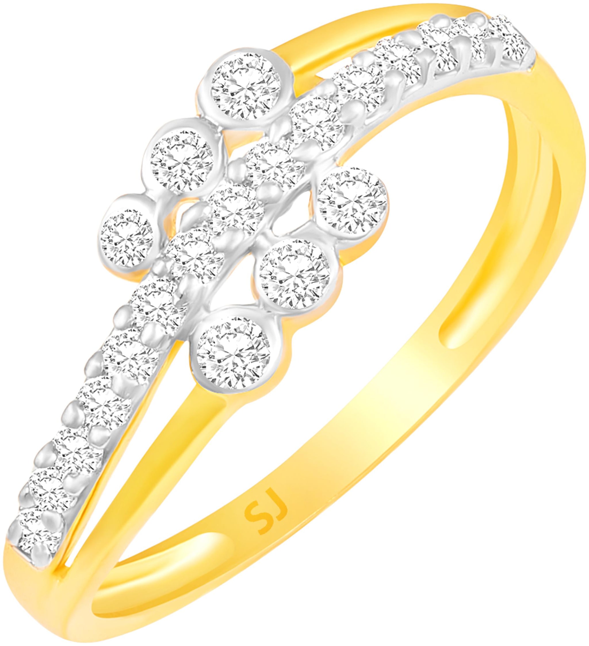 

Sukai Jewels Solitaire Studded Gold Plated Brass Cubic Zirconia Finger Ring for Women