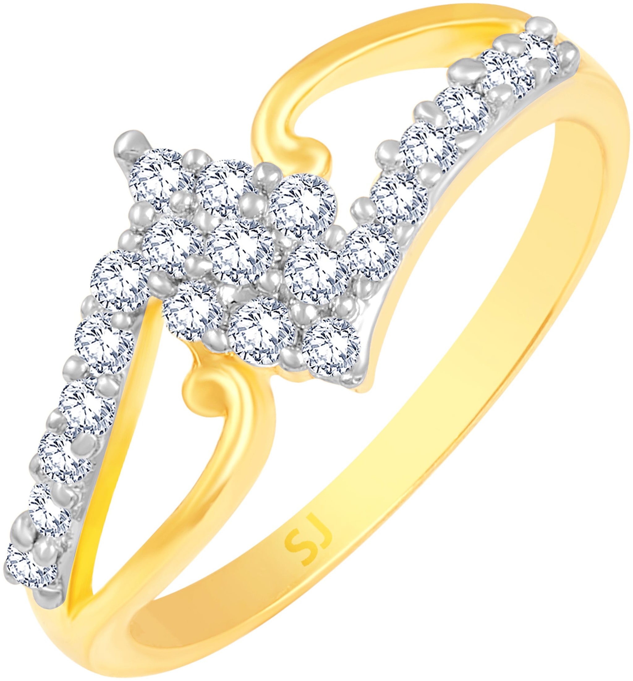 

Sukai Jewels Charm Solitaire Heart Gold Plated Brass Cubic Zirconia Finger Ring for Women Girls