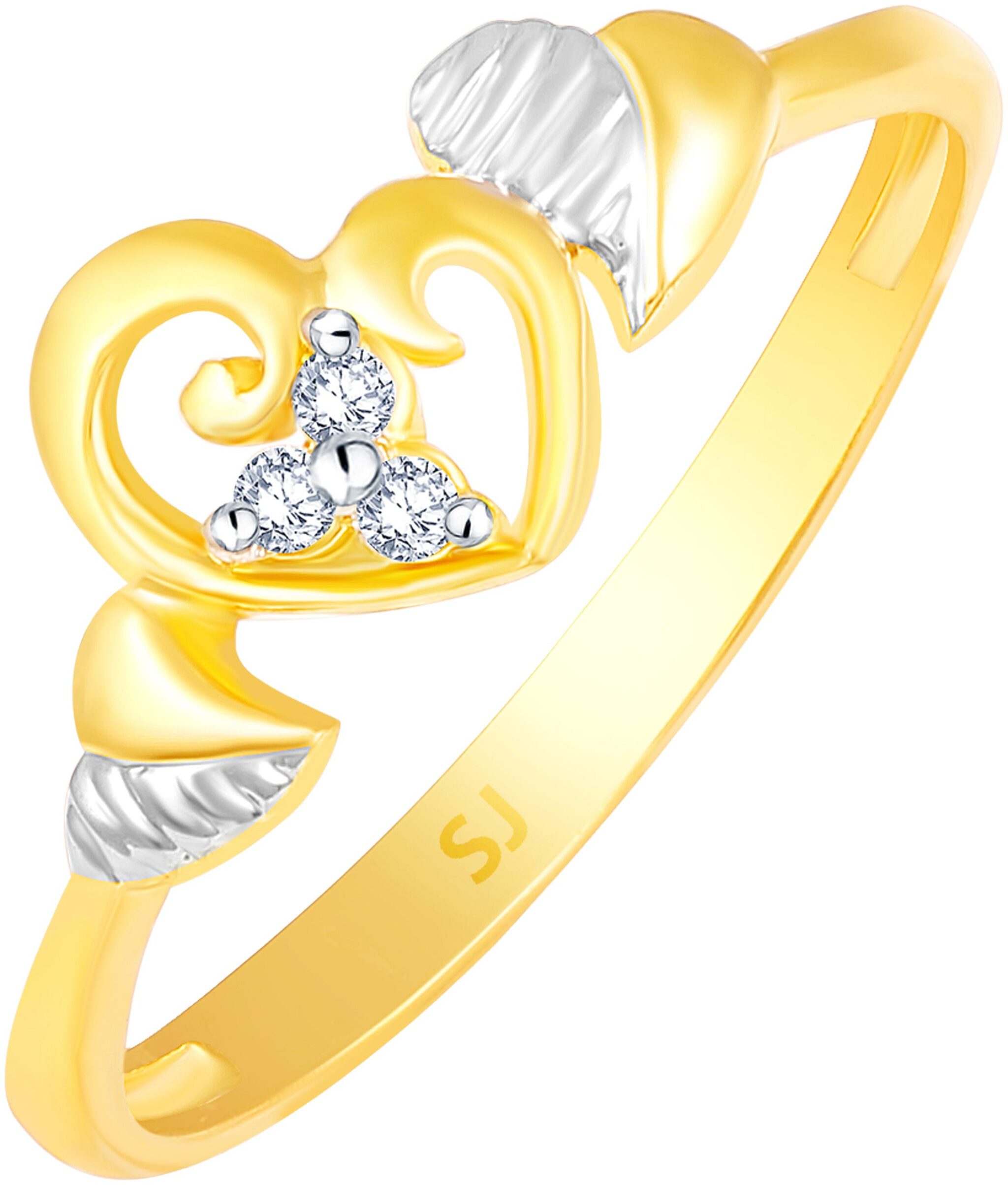 

Sukai Jewels Couple Heart Gold Plated Brass Cubic Zirconia Finger Ring for Women Girls