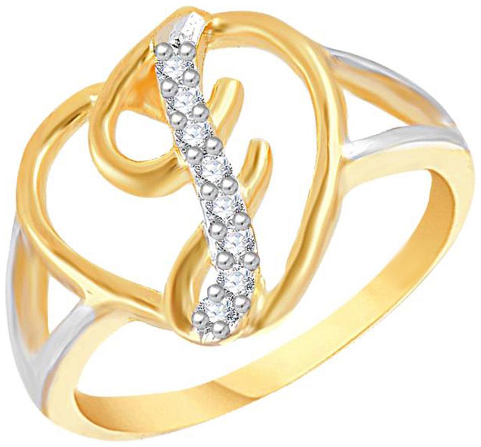 

Sukai Jewels Intial J Heart Gold Plated Brass Cubic Zirconia Finger Ring for Women Girls