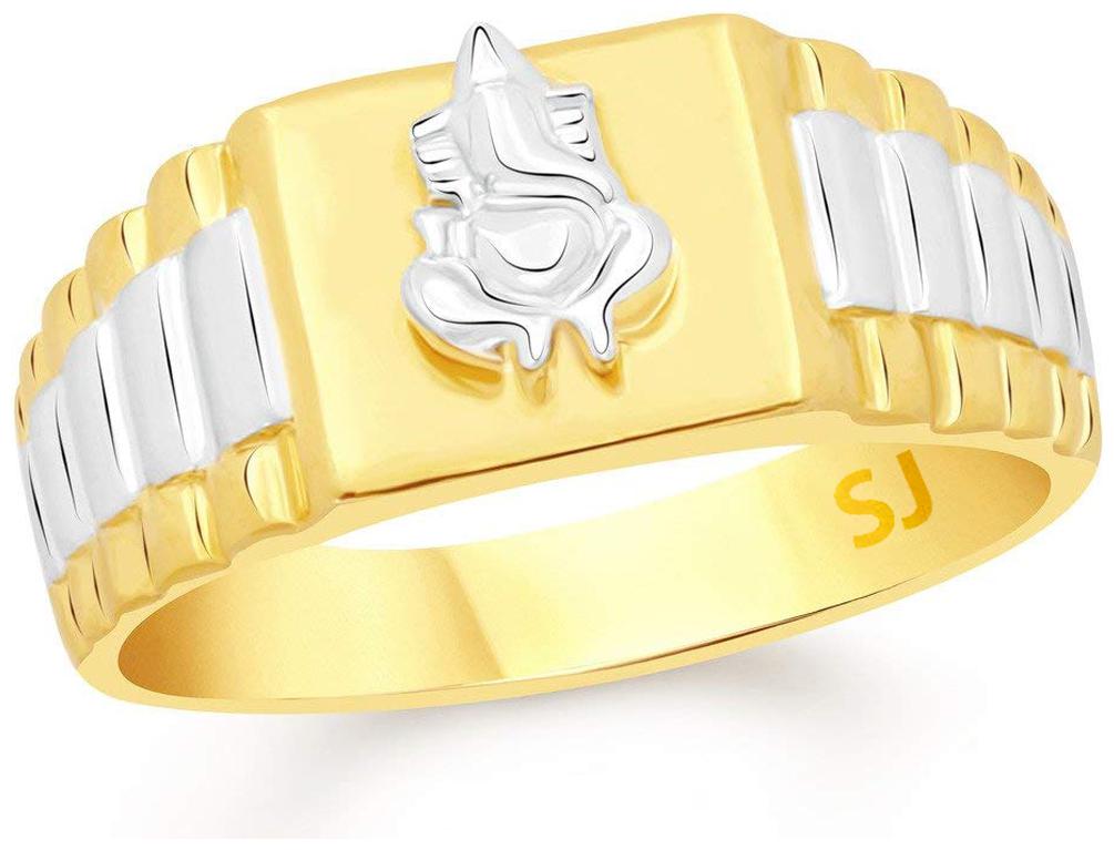 

Sukai Jewels Ganesh Gold Plated Brass Cubic Zirconia Finger Ring for Men