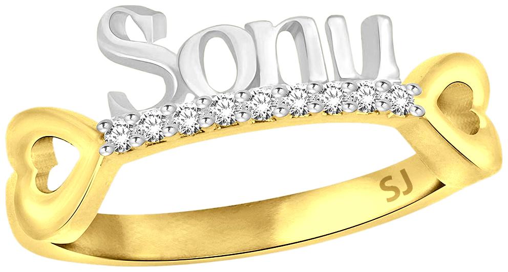 

Sukai Jewels Sonu Gold Plated Alloy Brass Cubic Zirconia Finger Ring for Women Girls