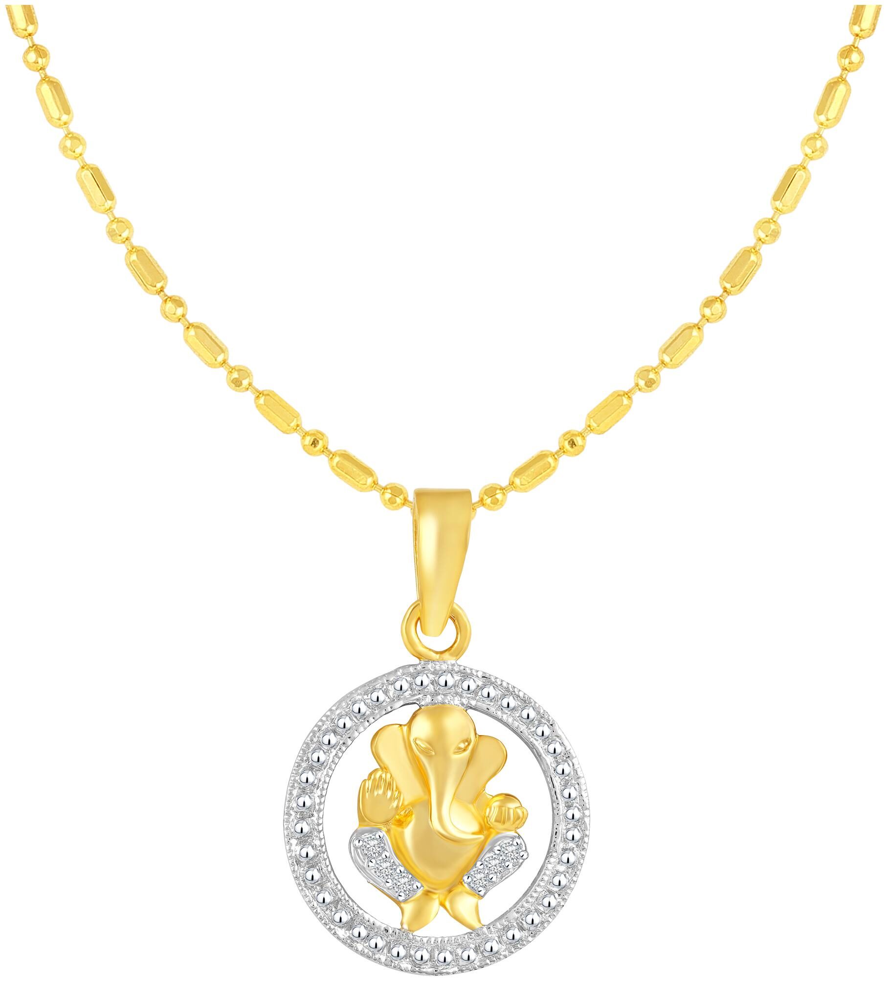 

Sukai Jewels Vakratunda Gold Plated God Pendant For Women and Men