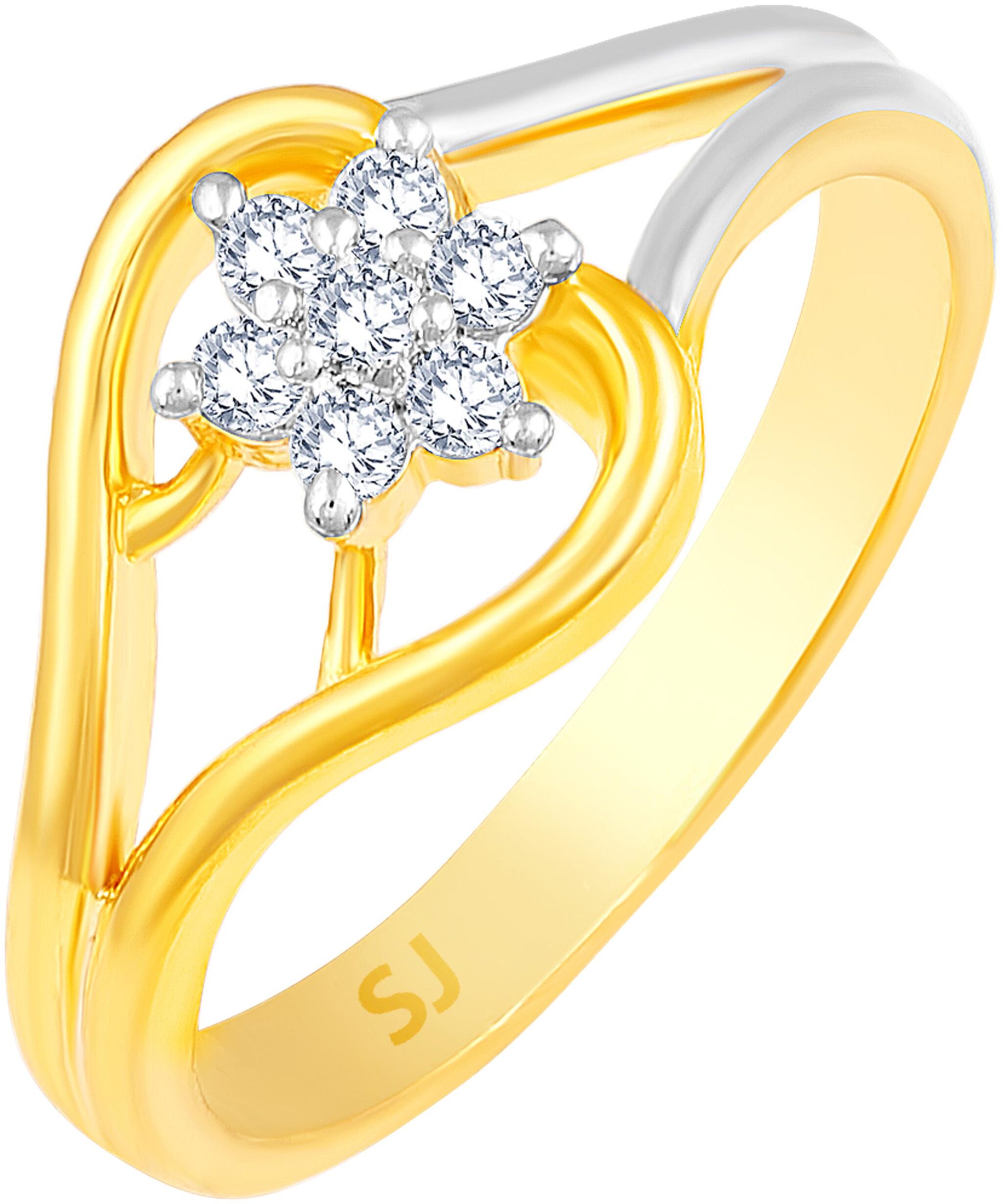 

Sukai Jewels Unique Design Gold Plated Brass Cubic Zirconia Finger Ring for Women