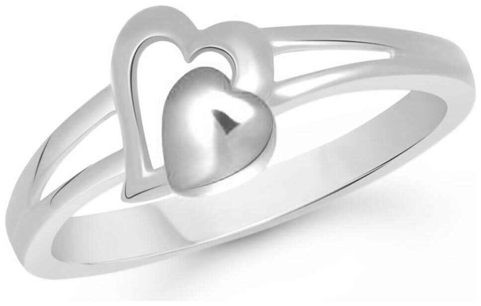 

Sukai Jewels Bonded Couple Heart Rhodium Plated Alloy Brass Cubic Zirconia Finger Ring For Women Girls