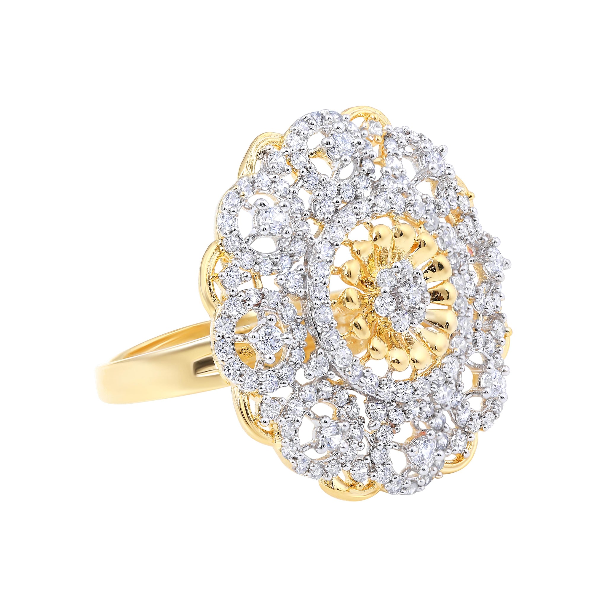 

SUKAI JEWELS Elegant Flower Design Coctail Adjustable Ring for Women