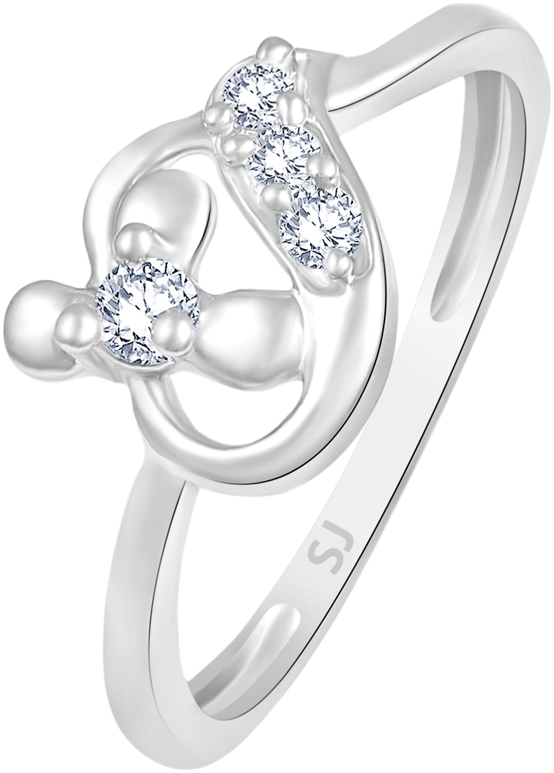 

Sukai Jewels Solitaire Couple Heart Rhodium Plated Brass Cubic Zirconia Finger Ring for Women Girls