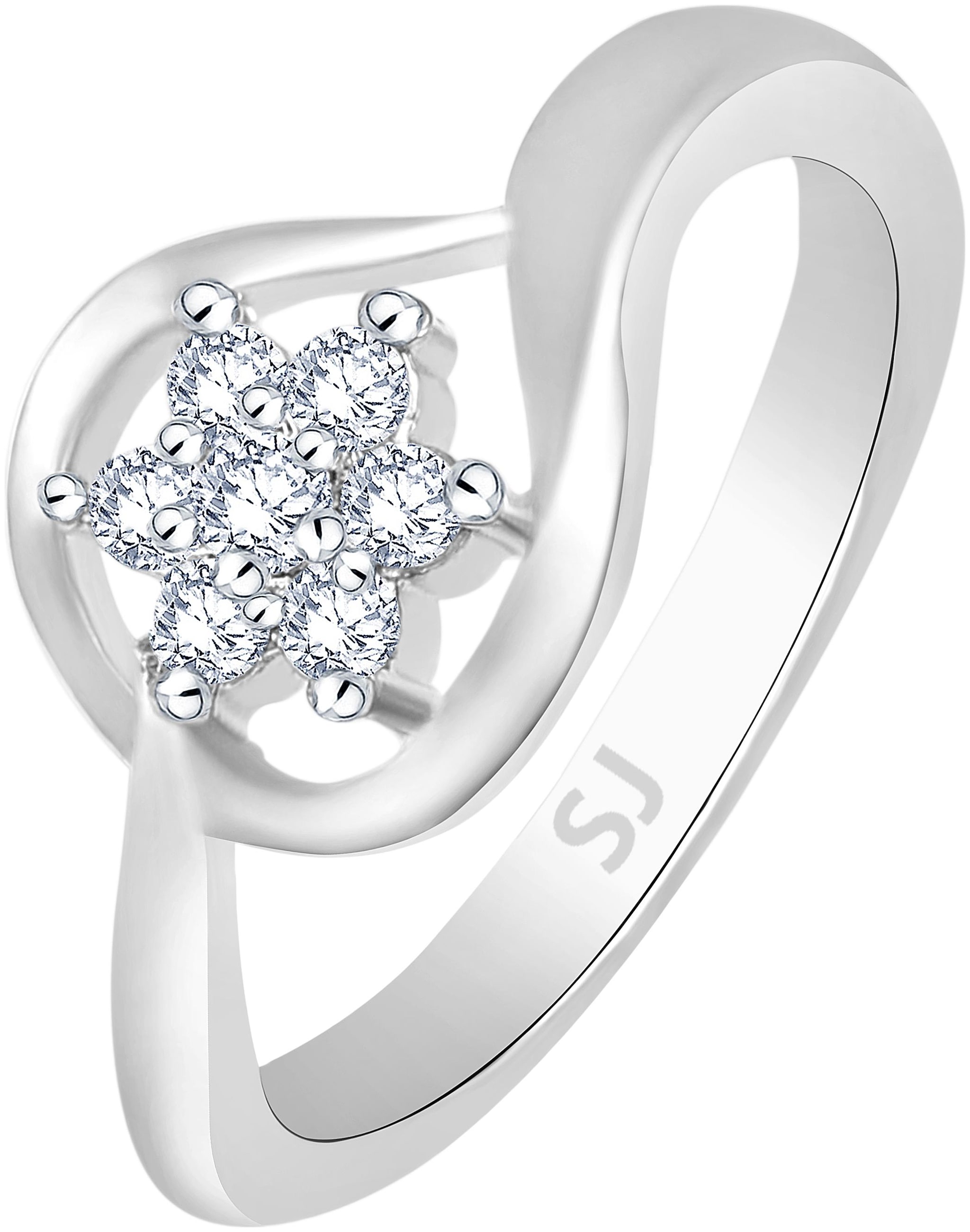 

Sukai Jewels Center Star Solitaire Rhodium Plated Ring For Women and Girls
