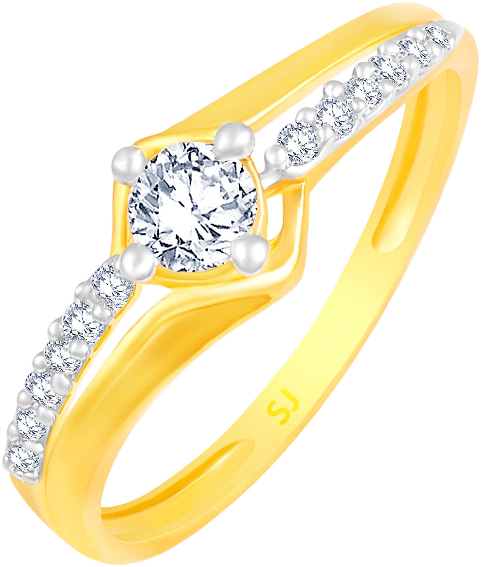 

Sukai Jewels Charm Solitaire Gold Plated Brass Cubic Zirconia Finger Ring for Women Girls