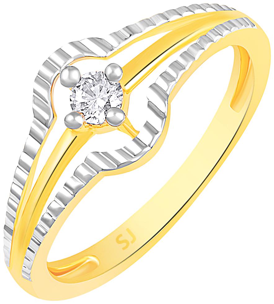 

Sukai Jewels Center Single Solitaire Gold Plated Brass Cubic Zirconia Finger Ring for Women Girls