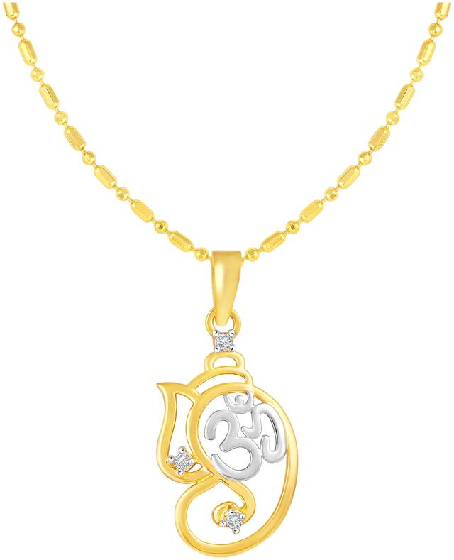 Sukai Jewels Ganpati OM Gold Plated God Pendant For Women and Men