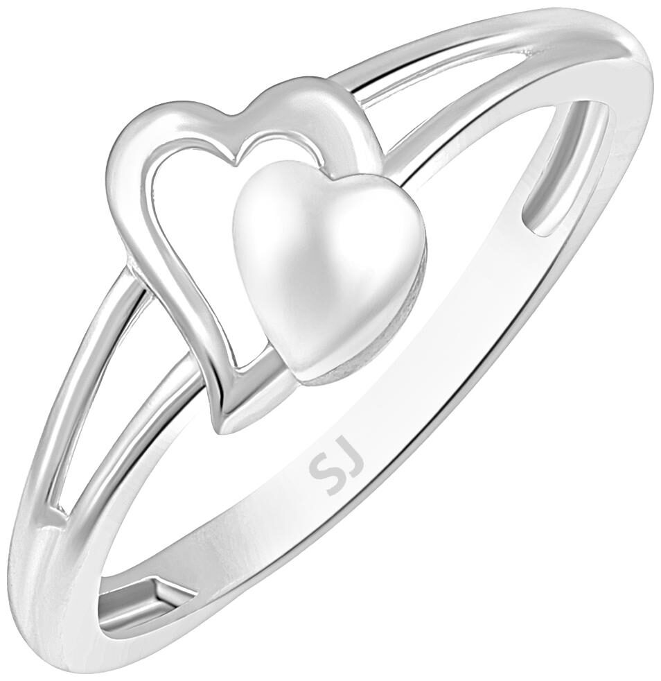 

Sukai Jewels Couple Heart Rhodium Plated Ring For Women and Girls