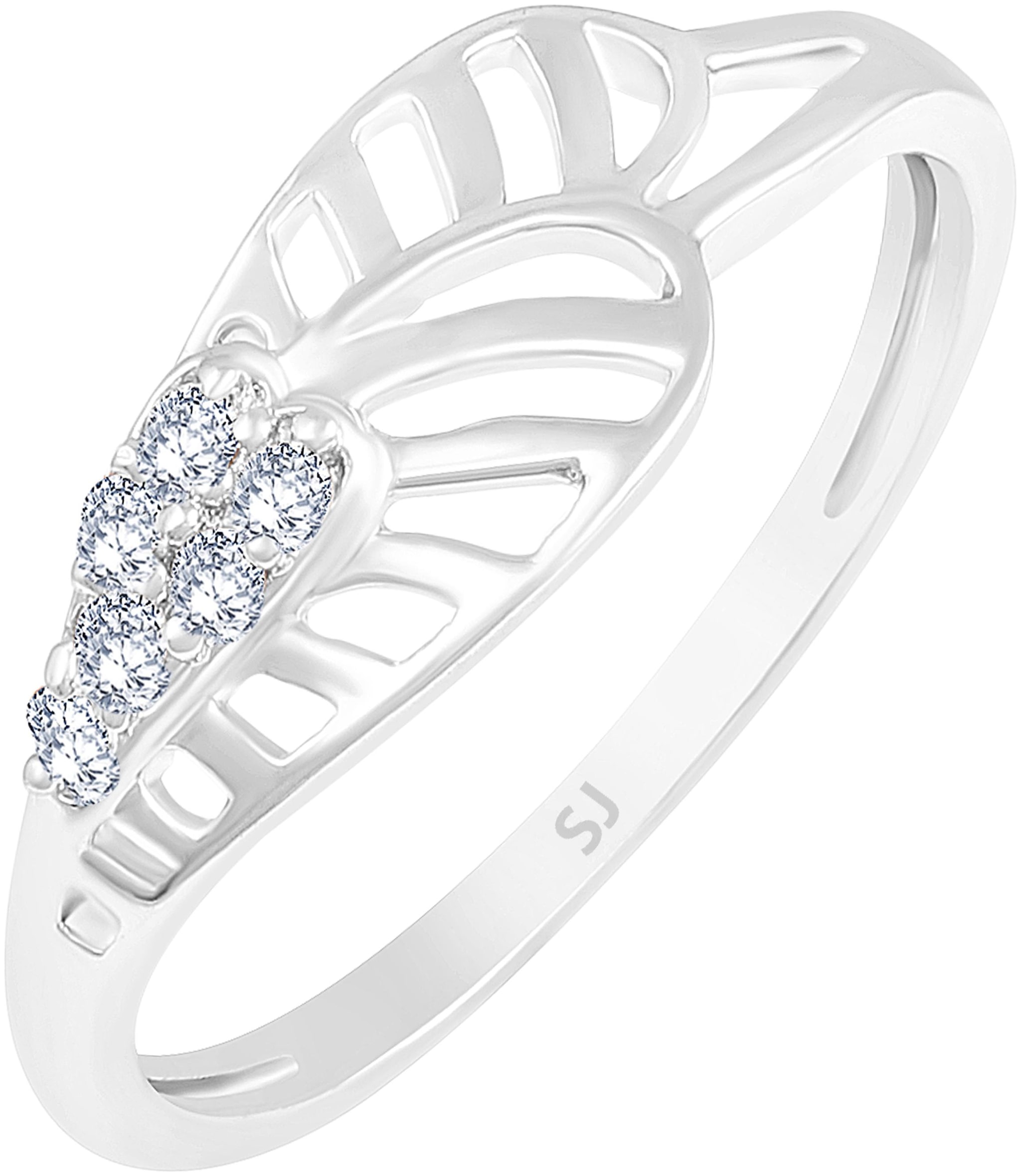 

Sukai Jewels Antique Star Solitaire Rhodium Plated Brass Cubic Zirconia Finger Ring for Women Girls