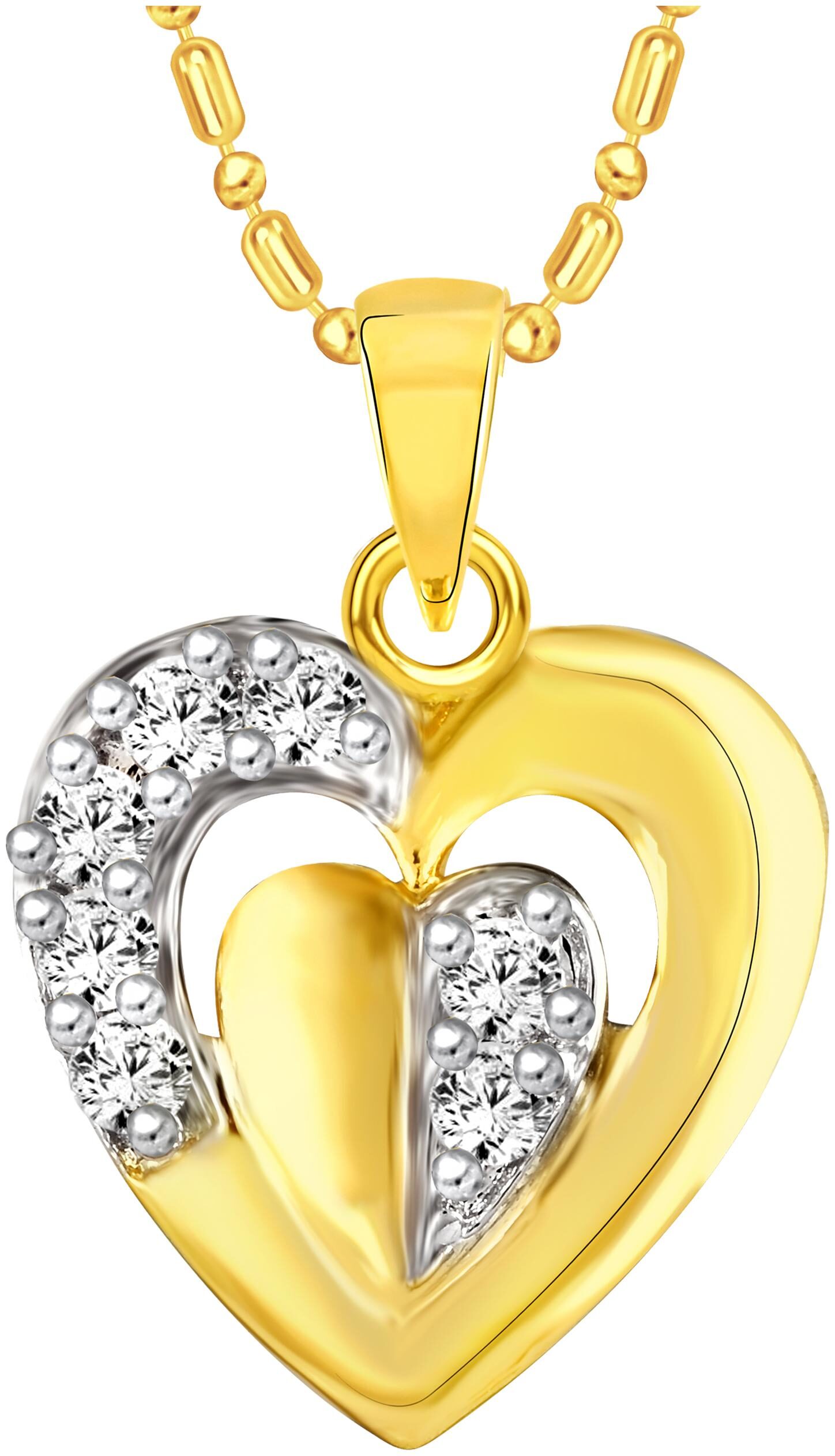 

Sukai Jewels Charm Heart Gold Plated Pendant For Women and Girls