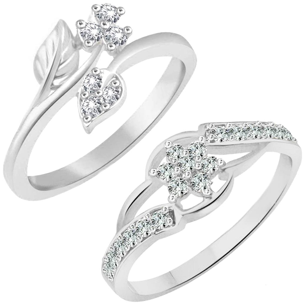 

Sukai Jewels Flower Heart Combo Ring for Women and Girls