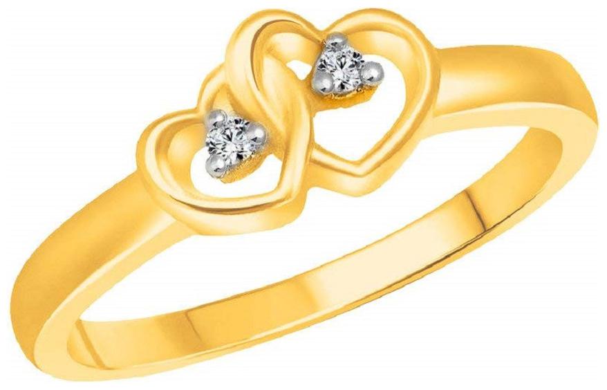 

Sukai Jewels Charm Couple Heart Gold Plated Alloy Brass Cubic Zirconai Finger Ring for Women Girls