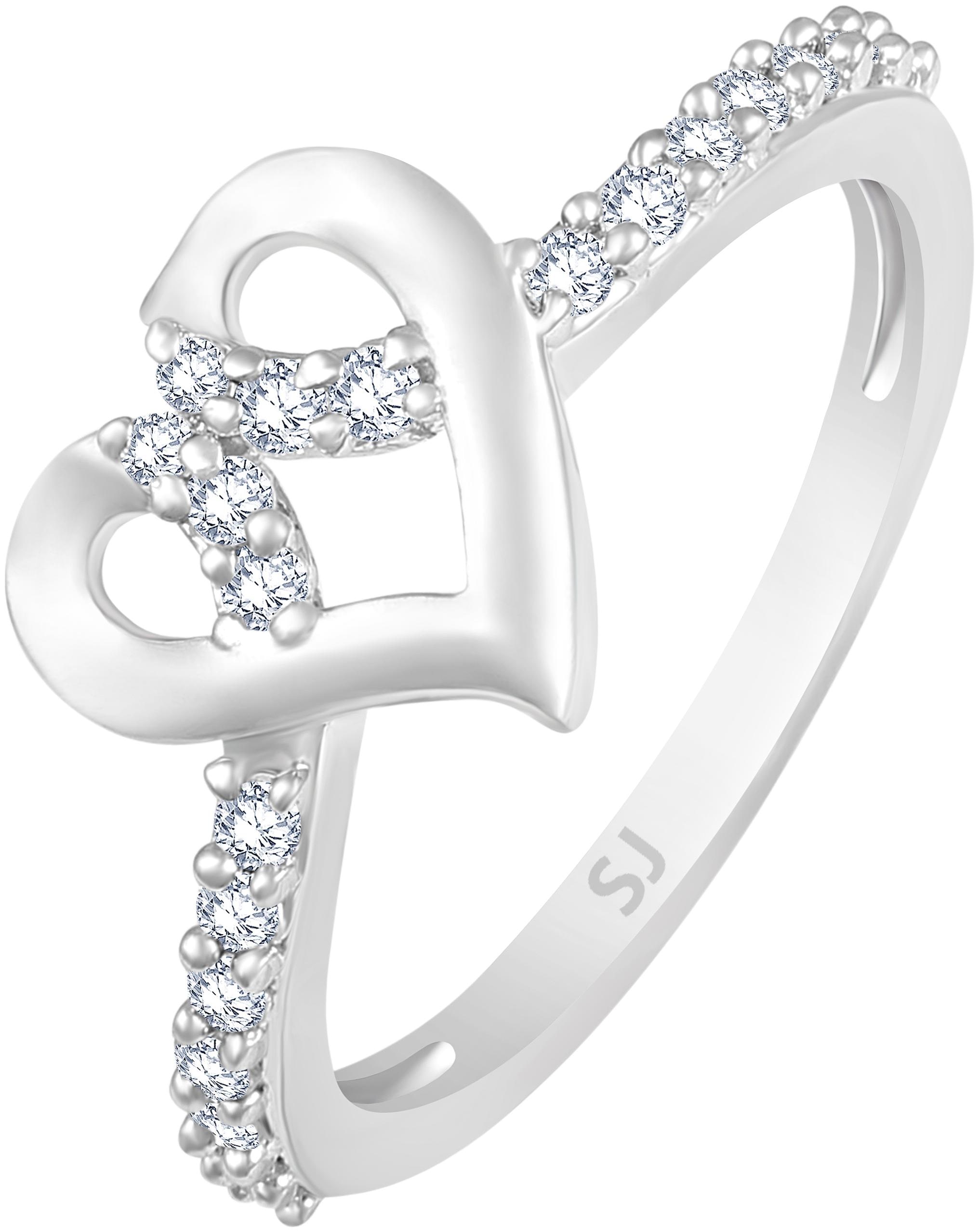 

Sukai Jewels Antique Solitaire Heart Rhodium Plated Ring For Women and Girls