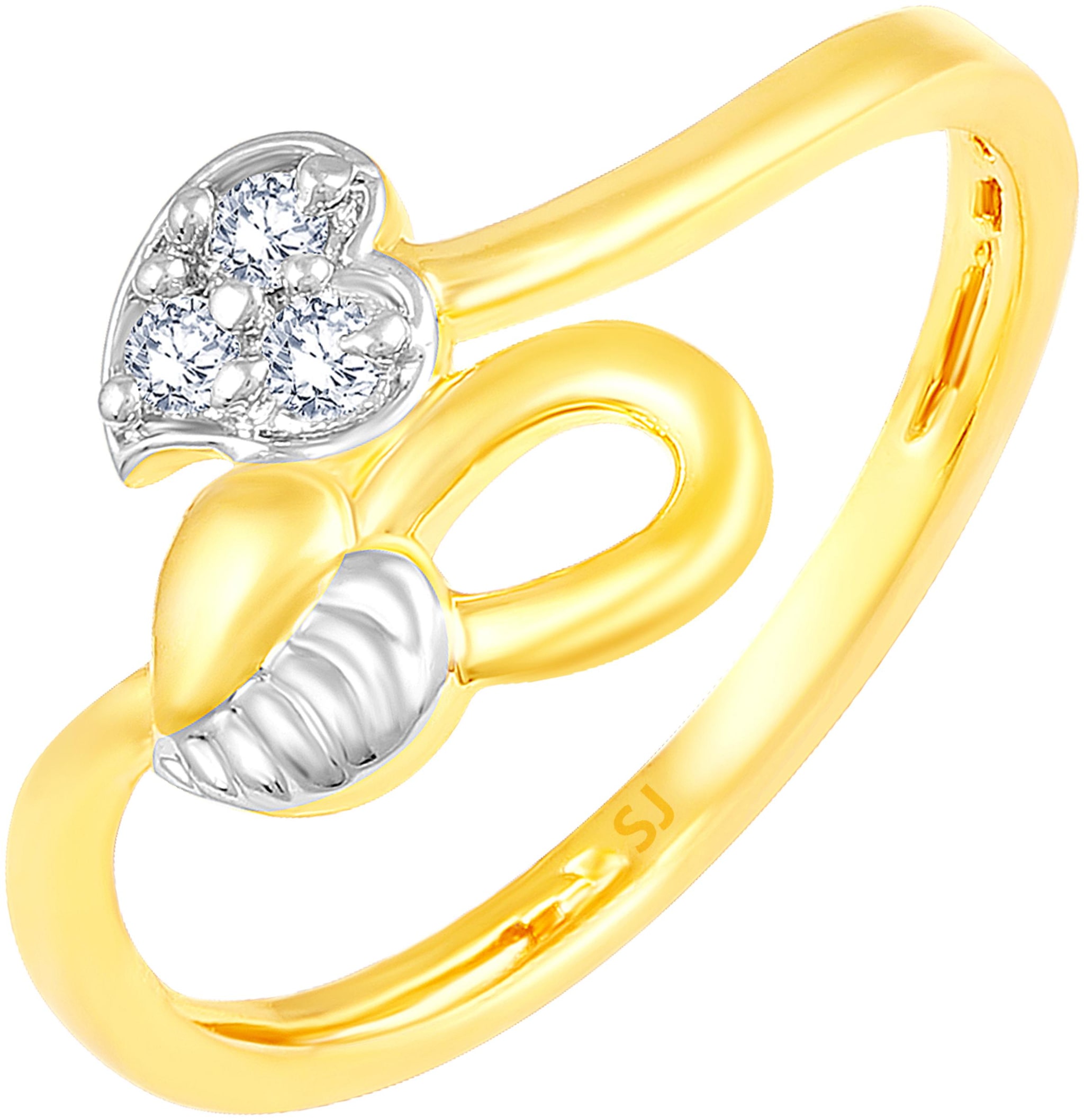 

Sukai Jewels Solitaire Bonded Heart Gold Plated Brass Cubic Zirconia Finger Ring for Women