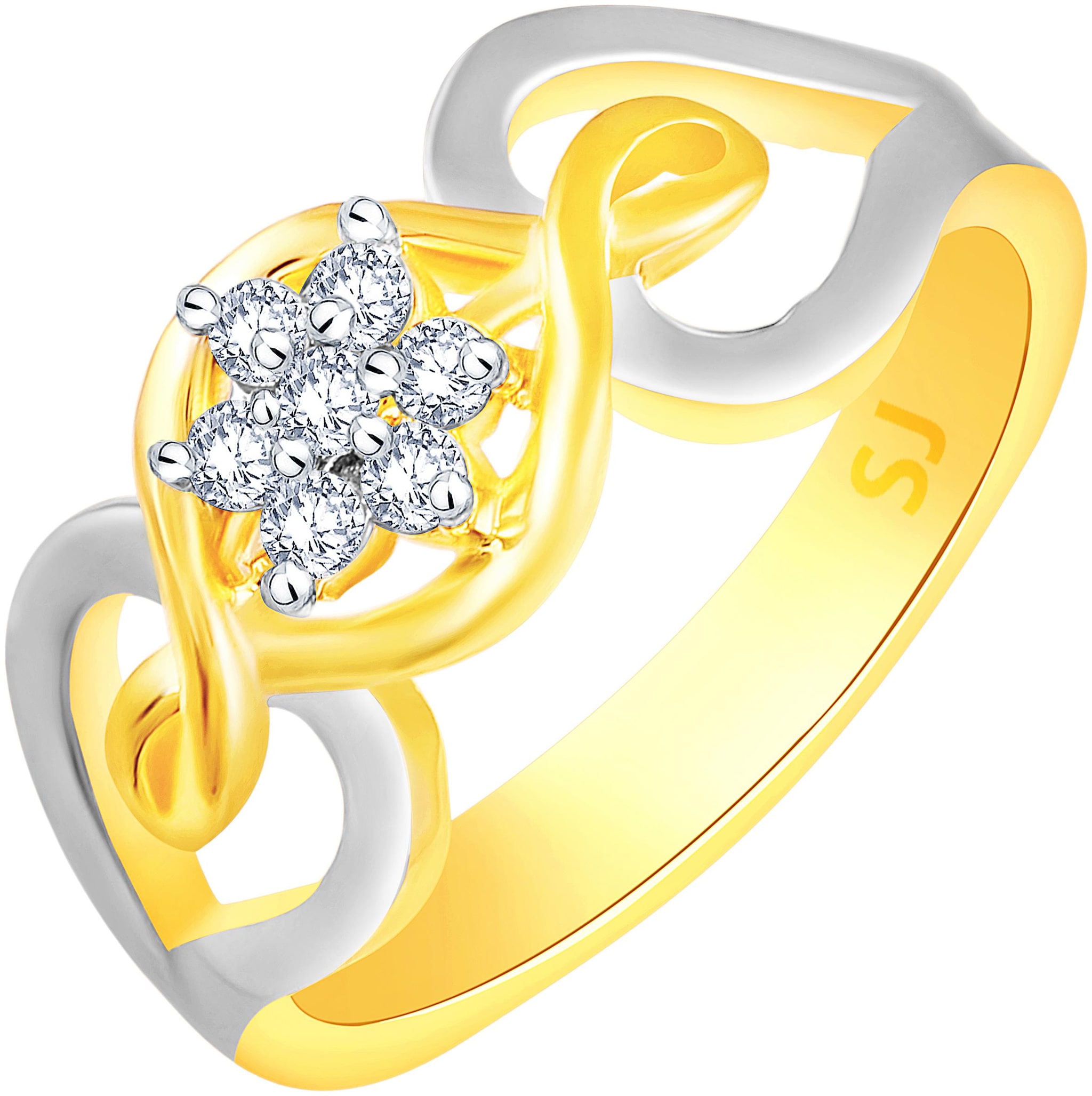 

Sukai Jewels Solitaire Bonded Heart Gold Plated Brass Cubic Zirconia Finger Ring for Women