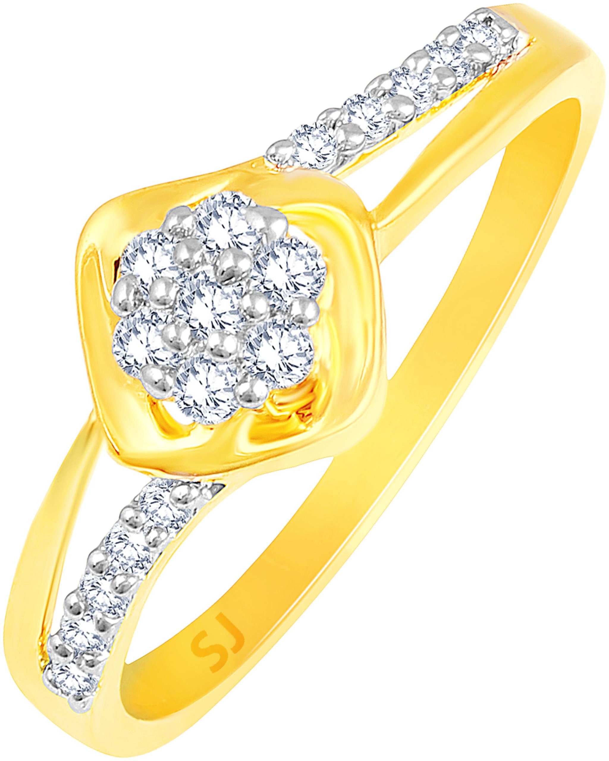 

Sukai Jewels Glittering Solitaire Gold Plated Brass Cubic Zirconia Finger Ring for Women