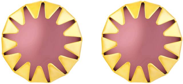 Sukai Jewels Violet Pearl Gold Plated Alloy Stud Earring for Women & Girls