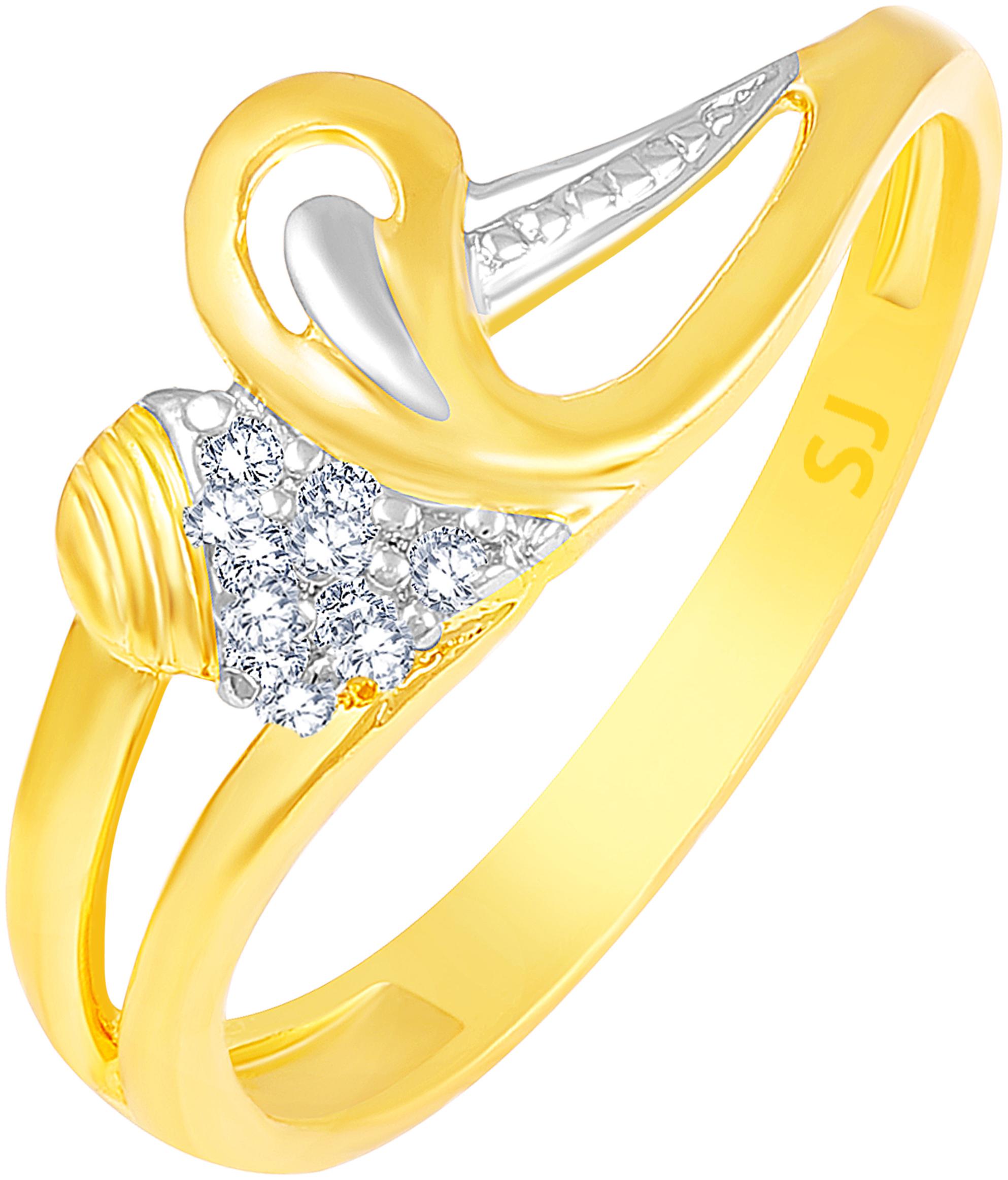 

Sukai Jewels Elegant Heart Gold Plated Brass Cubic Zirconia Finger Ring for Women