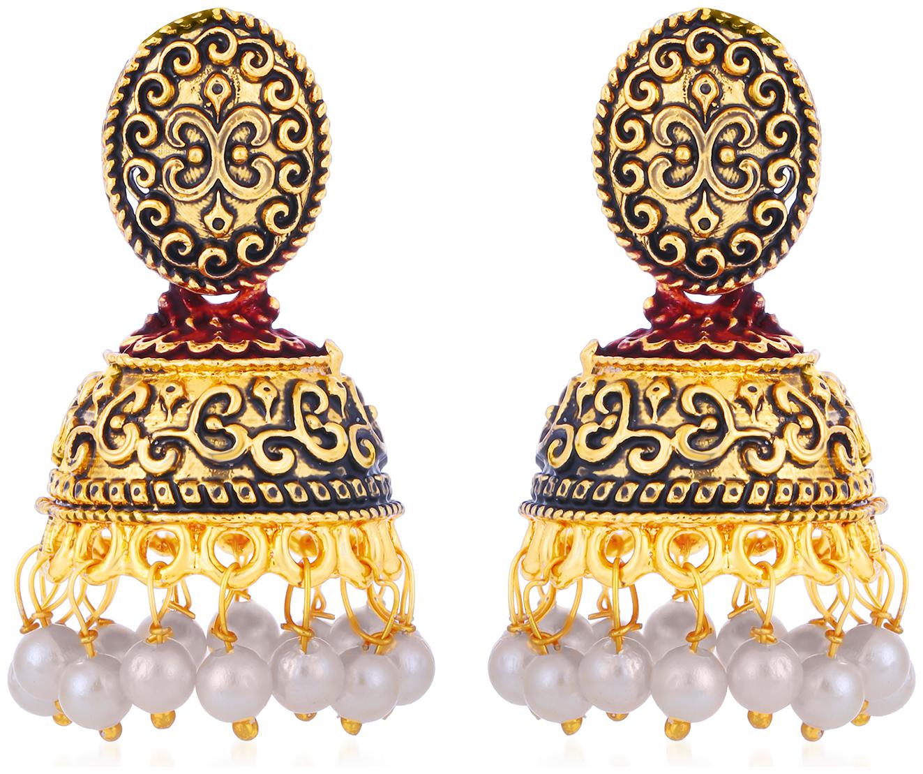 

Sukkhi Amazing Pearl Gold Plated Mint Collection Jhumki Earring For Women