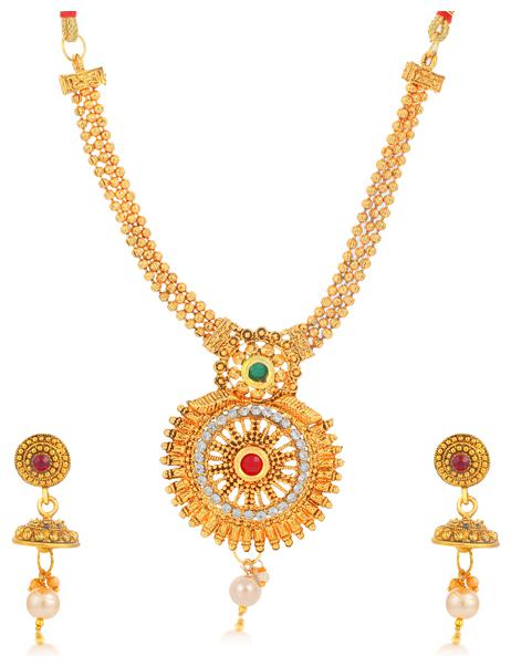 

Sukkhi Artistically Collar Gold Plated Necklace Set for Women
