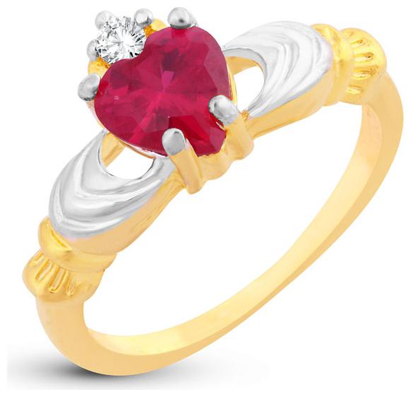 

Sukkhi Attractive Elegant Cut Fire Opal Heart Gold Plated Ring for women
