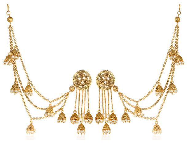 

Sukkhi Bahubali Flower Designer Gold Plated Long Chain Jhumki Earrings For Women