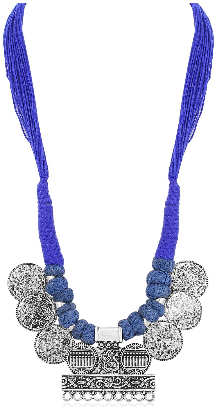

Sukkhi Beguiling Oxidised Silk Thread Long Haram Necklace for Women