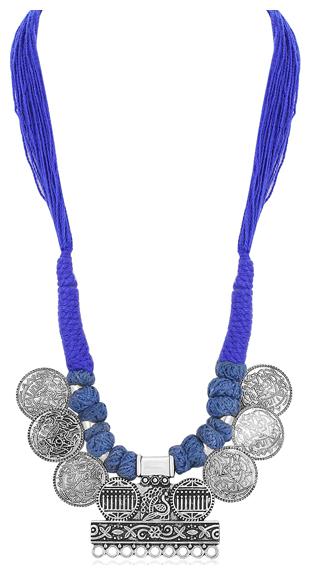 

Sukkhi Beguiling Oxidised Silk Thread Long Haram Necklace for Women