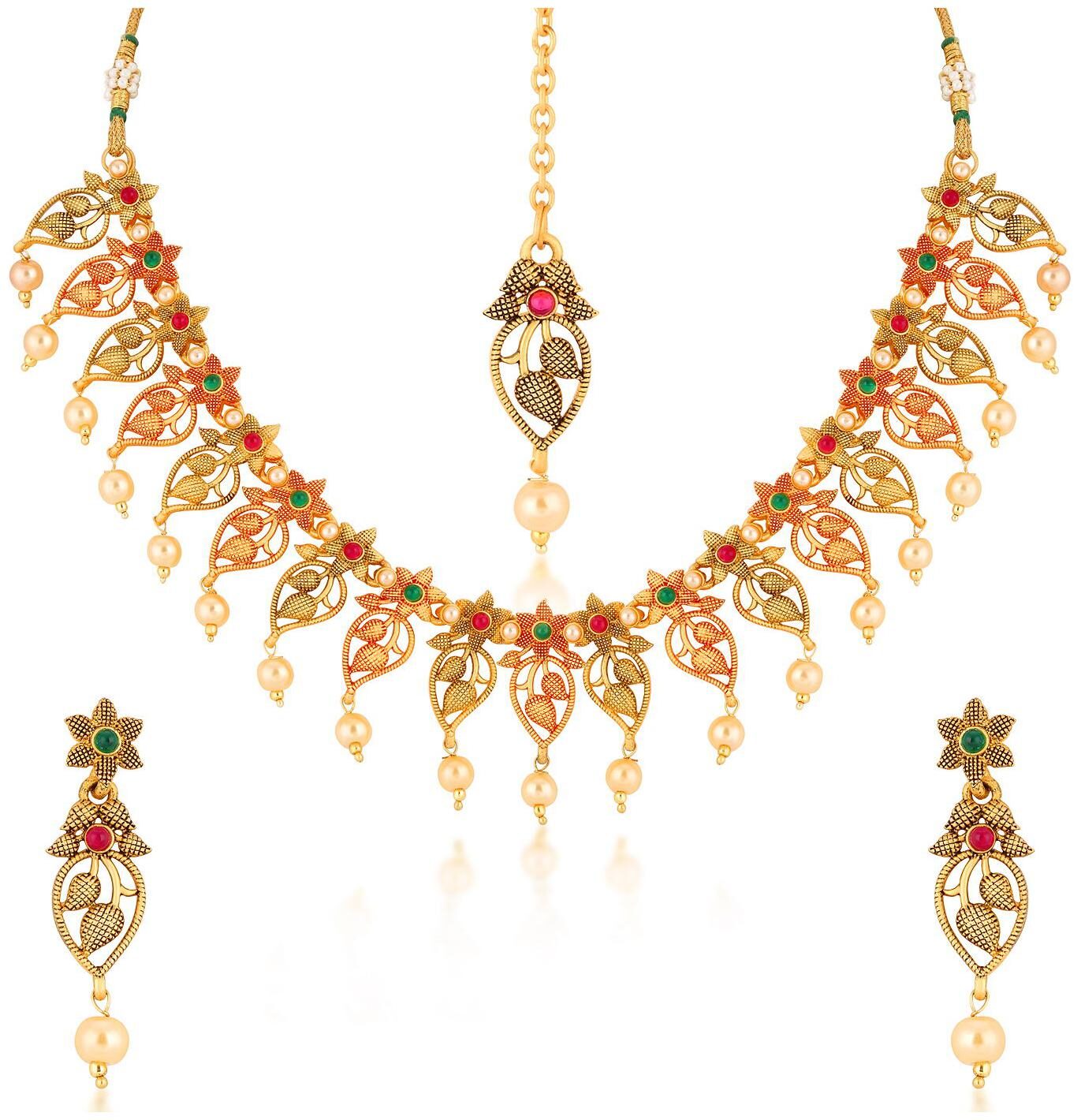 

Sukkhi Blossomy Flora lGold Plated Necklace Set For Women