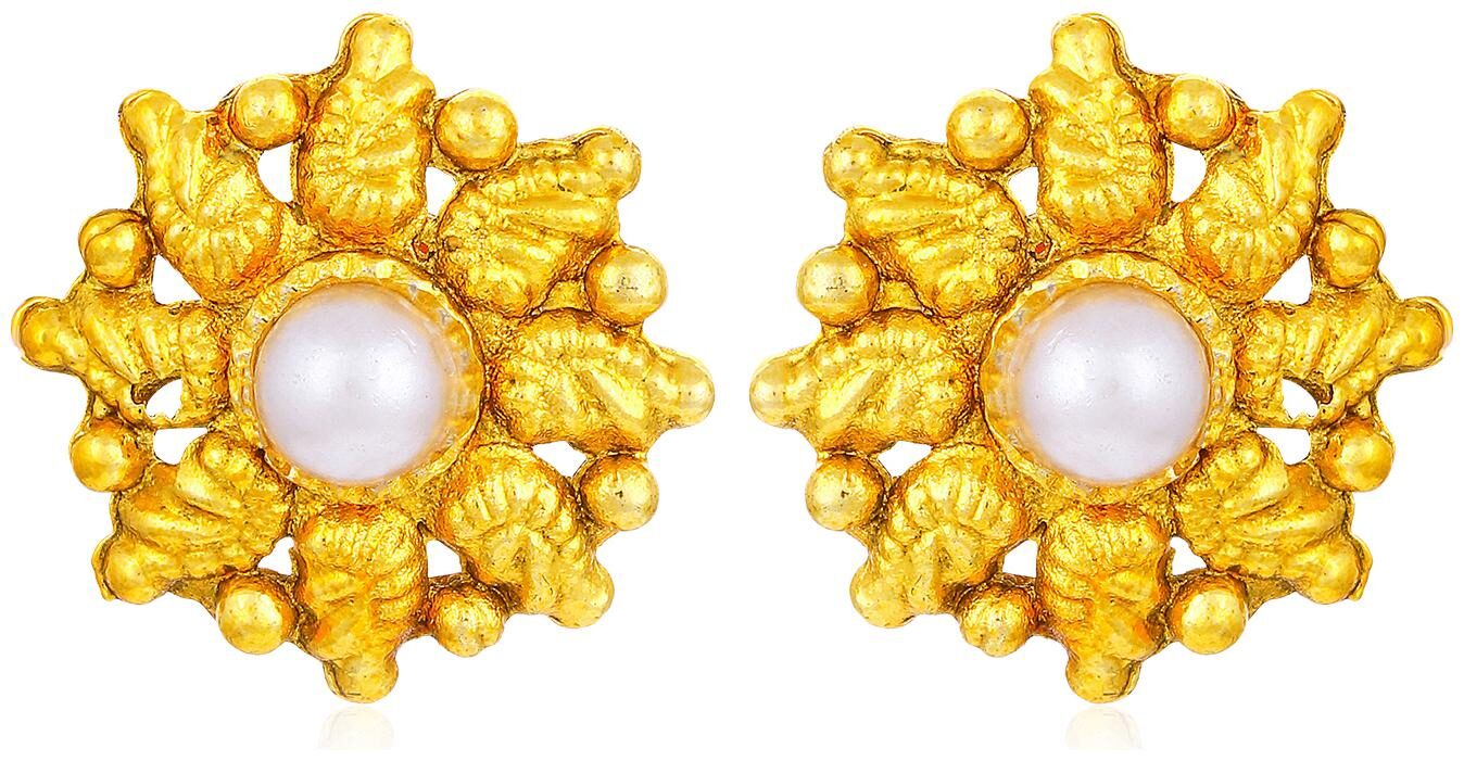 

Sukkhi Brilliant Gold Plated Pearl Stud for Women