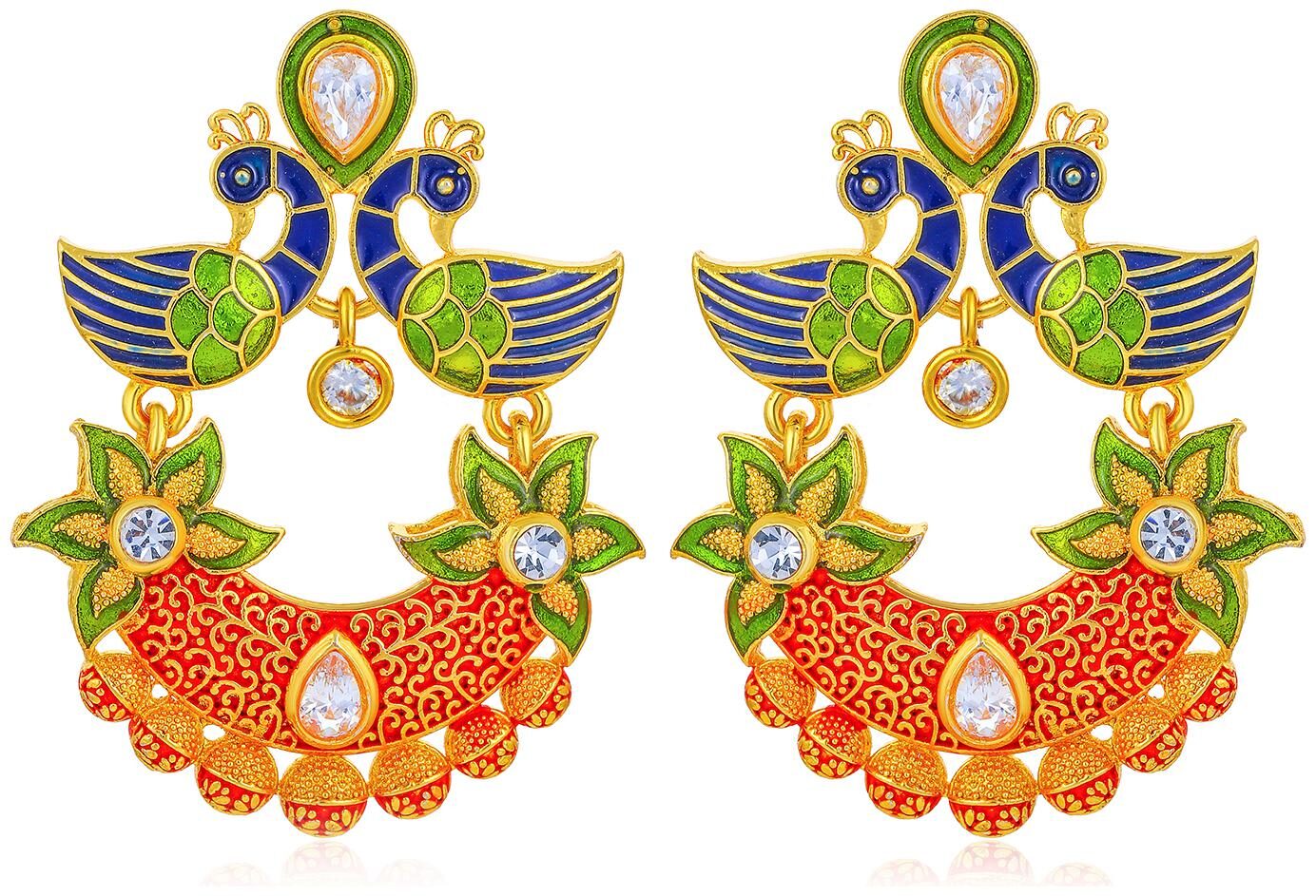 

Sukkhi Charming Peacock Gold Plated Earring for Women